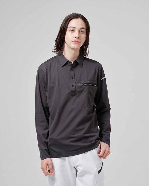 81305 ESワークニットロングポロシャツ